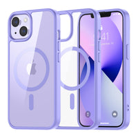 SUPFINE Magnetic for iPhone 13 case & iPhone 14 case, [Compatible with MagSafe][Clear Hard Back with Soft TPU Frame][12FT Military Grade Drop Protection] Shockproof Phone Case,Clear Pink - 7DAY'S