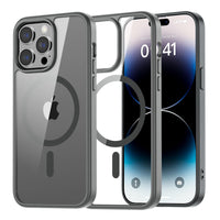 SUPFINE Magnetic for iPhone 13 case & iPhone 14 case, [Compatible with MagSafe][Clear Hard Back with Soft TPU Frame][12FT Military Grade Drop Protection] Shockproof Phone Case,Clear Pink - 7DAY'S