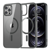 SUPFINE Magnetic for iPhone 13 case & iPhone 14 case, [Compatible with MagSafe][Clear Hard Back with Soft TPU Frame][12FT Military Grade Drop Protection] Shockproof Phone Case,Clear Pink - 7DAY'S