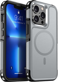 SUPFINE Magnetic for iPhone 13 Pro Case, [Compatible with MagSafe][10 FT Military Grade Drop Protection] [Dual Layer Structure Protection] Heavy Duty Full - Body Shockproof Phone Case,Gray - 7DAY'S