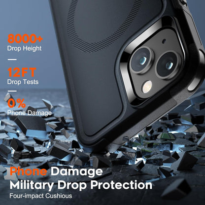 SUPFINE Magnetic for iPhone 14 Case & iPhone 13 Case (Compatible with MagSafe) (Dual Layer Structure Protection) (12 FT Military Grade Drop Protection) Heavy Duty Shockproof Phone Case, Black - 7DAY'S