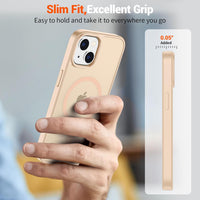 SUPFINE Magnetic for iPhone 14 Case & iPhone 13 Case (Compatible with MagSafe) (Military Grade Drop Protection) Slim Translucent Matte Shockproof Phone Cover,Sand Pink - 7DAY'S