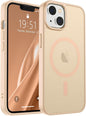 SUPFINE Magnetic for iPhone 14 Case & iPhone 13 Case (Compatible with MagSafe) (Military Grade Drop Protection) Slim Translucent Matte Shockproof Phone Cover,Sand Pink - 7DAY'S