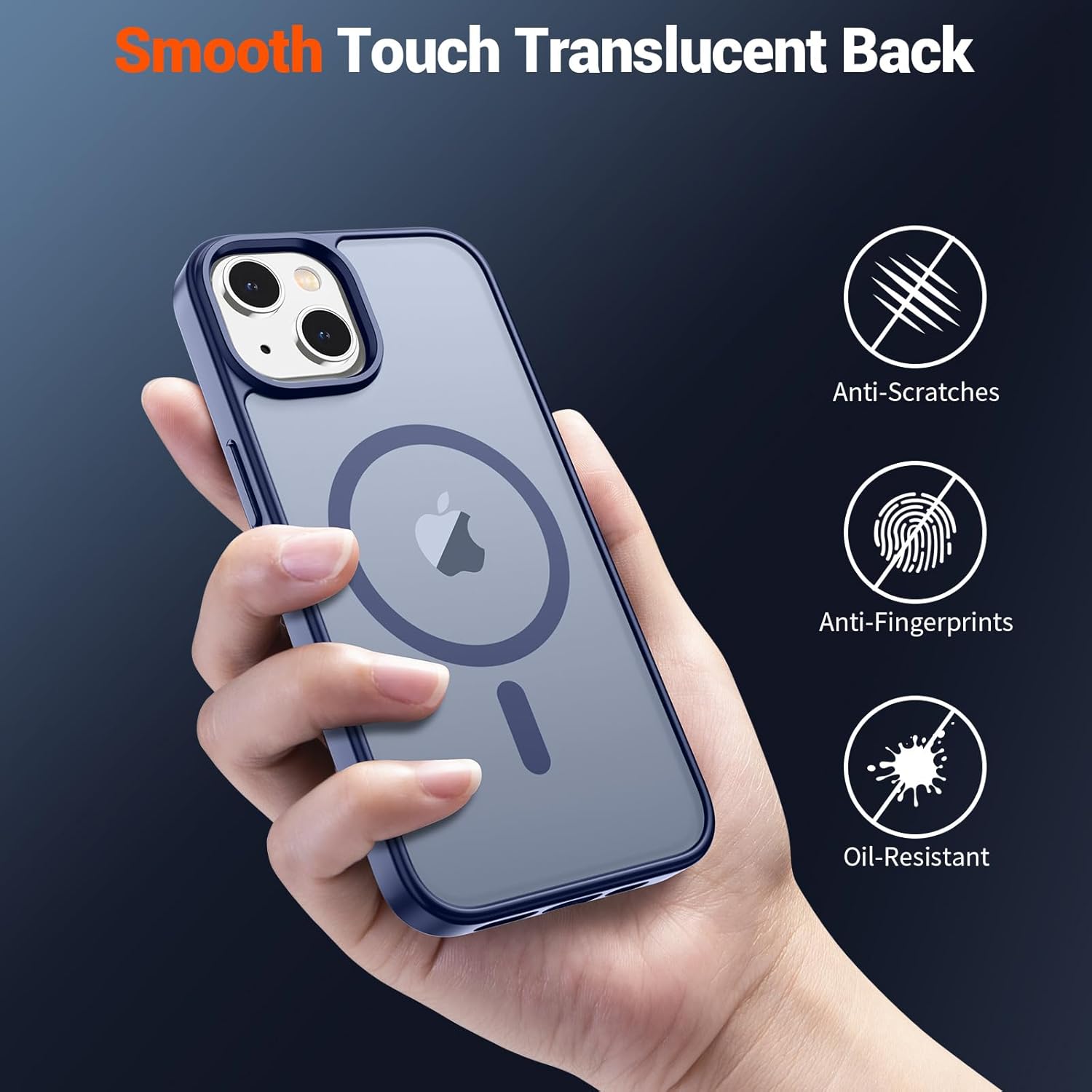 SUPFINE Magnetic for iPhone 14 Case & iPhone 13 Case (Compatible with MagSafe)(Military Grade Drop Protection) Slim Translucent Matte Shockproof Phone Cover,Lavender Gray - 7DAY'S