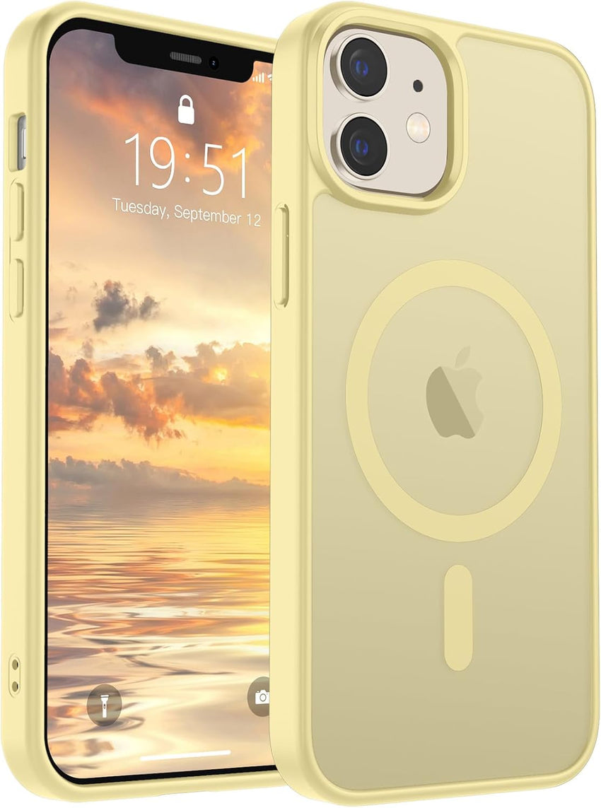 SUPFINE Magnetic for iPhone 14 Case & iPhone 13 Case (Compatible with MagSafe)(Military Grade Drop Protection) Translucent Matte Shockproof Phone Cover,Black - 7DAY'S