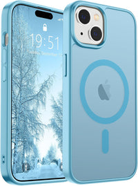 SUPFINE Magnetic for iPhone 14 Case & iPhone 13 Case (Compatible with MagSafe)(Military Grade Drop Protection) Translucent Matte Shockproof Phone Cover,Black - 7DAY'S