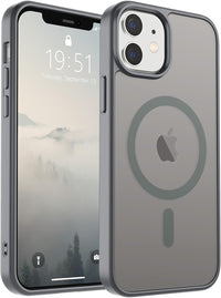 SUPFINE Magnetic for iPhone 14 Case & iPhone 13 Case (Compatible with MagSafe)(Military Grade Drop Protection) Translucent Matte Shockproof Phone Cover,Black - 7DAY'S