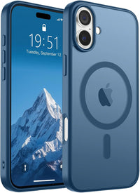 SUPFINE Magnetic for iPhone 14 Case & iPhone 13 Case (Compatible with MagSafe)(Military Grade Drop Protection) Translucent Matte Shockproof Phone Cover,Black - 7DAY'S
