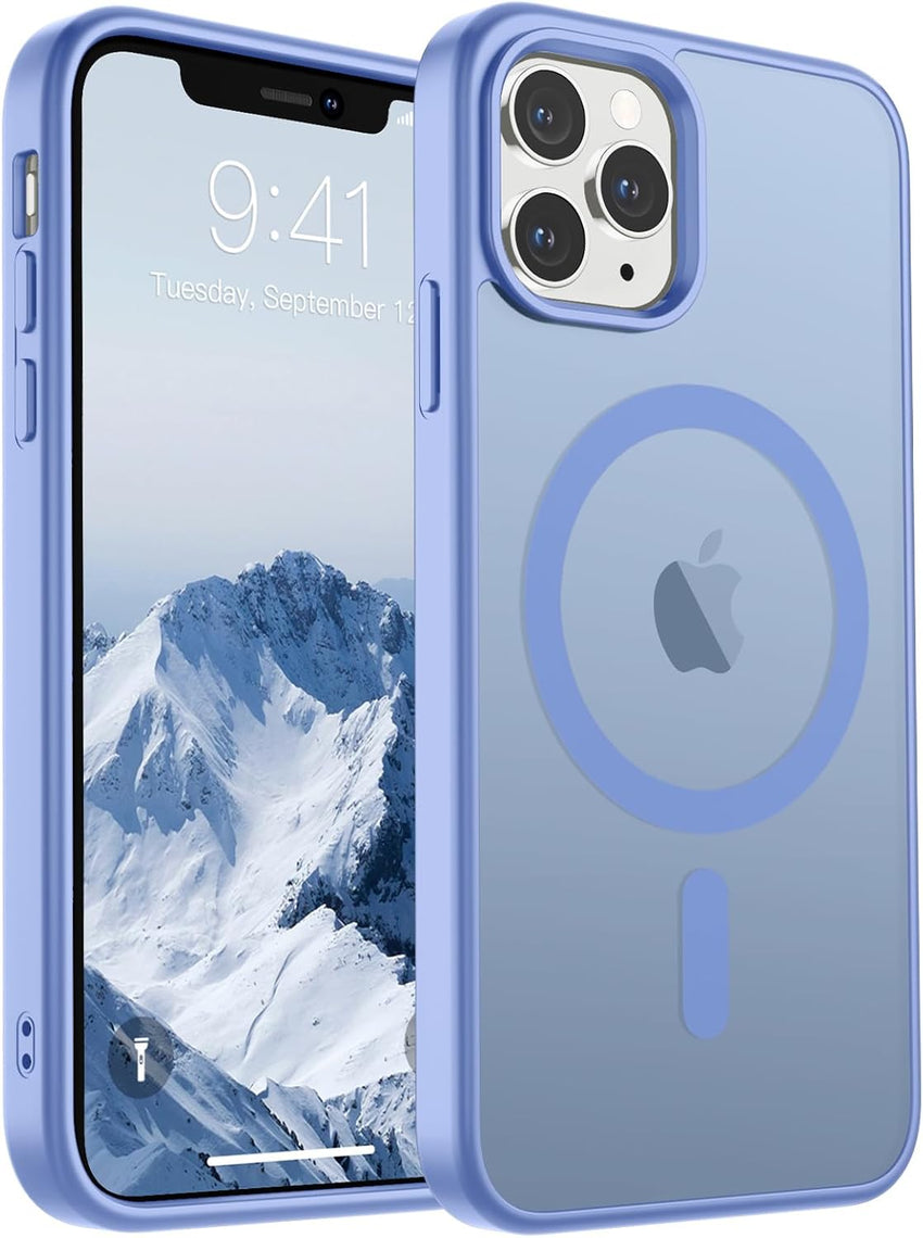 SUPFINE Magnetic for iPhone 14 Case & iPhone 13 Case (Compatible with MagSafe)(Military Grade Drop Protection) Translucent Matte Shockproof Phone Cover,Black - 7DAY'S