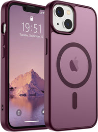 SUPFINE Magnetic for iPhone 14 Case & iPhone 13 Case (Compatible with MagSafe)(Military Grade Drop Protection) Translucent Matte Shockproof Phone Cover,Black - 7DAY'S