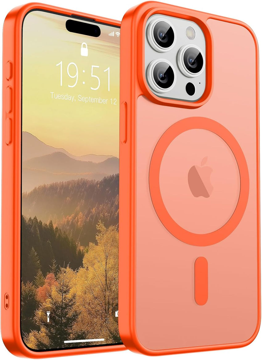 SUPFINE Magnetic for iPhone 14 Case & iPhone 13 Case (Compatible with MagSafe)(Military Grade Drop Protection) Translucent Matte Shockproof Phone Cover,Black - 7DAY'S