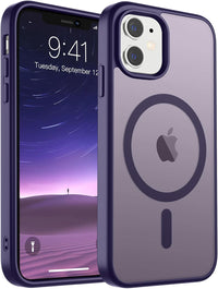 SUPFINE Magnetic for iPhone 14 Case & iPhone 13 Case (Compatible with MagSafe)(Military Grade Drop Protection) Translucent Matte Shockproof Phone Cover,Black - 7DAY'S