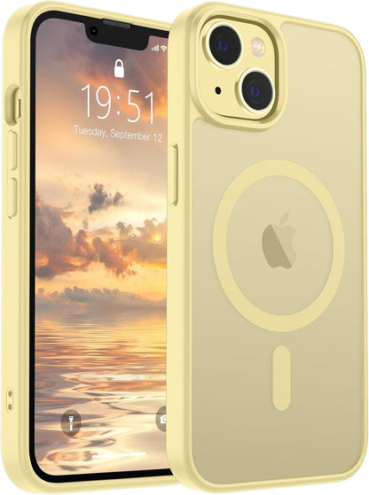 SUPFINE Magnetic for iPhone 14 Case & iPhone 13 Case (Compatible with MagSafe)(Military Grade Drop Protection) Translucent Matte Shockproof Phone Cover,Black - 7DAY'S