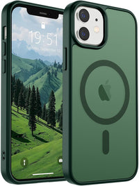 SUPFINE Magnetic for iPhone 14 Case & iPhone 13 Case (Compatible with MagSafe)(Military Grade Drop Protection) Translucent Matte Shockproof Phone Cover,Black - 7DAY'S