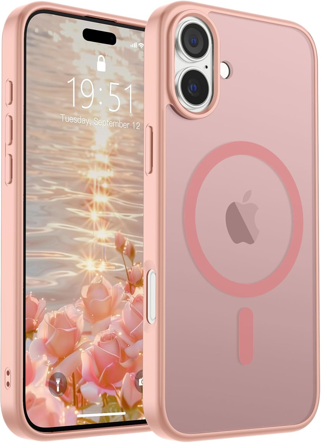 SUPFINE Magnetic for iPhone 14 Case & iPhone 13 Case (Compatible with MagSafe)(Military Grade Drop Protection) Translucent Matte Shockproof Phone Cover,Black - 7DAY'S