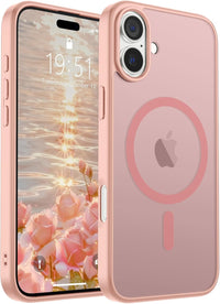 SUPFINE Magnetic for iPhone 14 Case & iPhone 13 Case (Compatible with MagSafe)(Military Grade Drop Protection) Translucent Matte Shockproof Phone Cover,Black - 7DAY'S