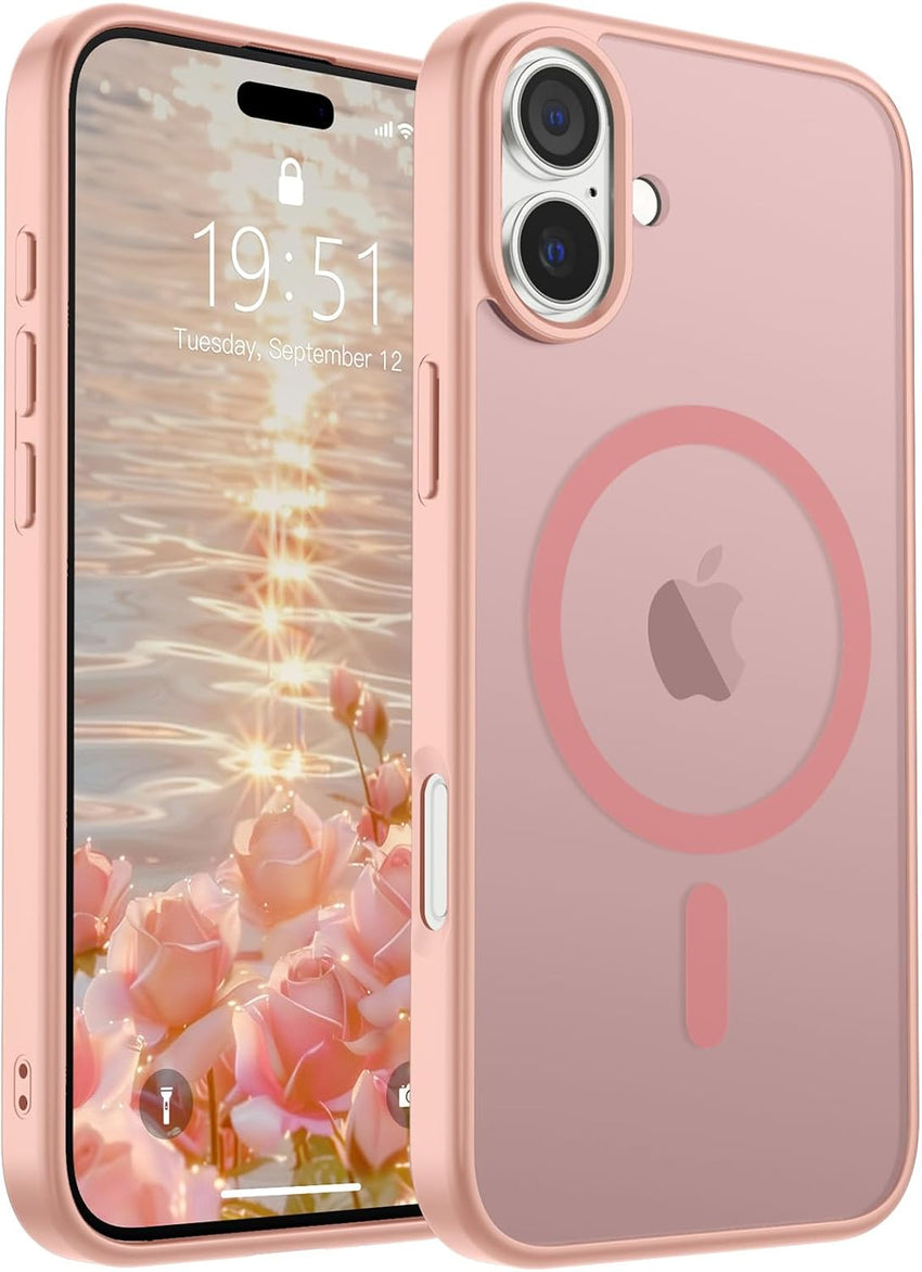 SUPFINE Magnetic for iPhone 14 Case & iPhone 13 Case (Compatible with MagSafe)(Military Grade Drop Protection) Translucent Matte Shockproof Phone Cover,Black - 7DAY'S