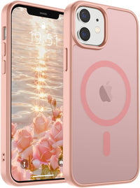 SUPFINE Magnetic for iPhone 14 Case & iPhone 13 Case (Compatible with MagSafe)(Military Grade Drop Protection) Translucent Matte Shockproof Phone Cover,Black - 7DAY'S