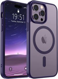 SUPFINE Magnetic for iPhone 14 Case & iPhone 13 Case (Compatible with MagSafe)(Military Grade Drop Protection) Translucent Matte Shockproof Phone Cover,Black - 7DAY'S