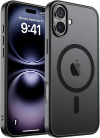 SUPFINE Magnetic for iPhone 14 Case & iPhone 13 Case (Compatible with MagSafe)(Military Grade Drop Protection) Translucent Matte Shockproof Phone Cover,Black - 7DAY'S