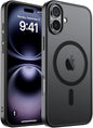 SUPFINE Magnetic for iPhone 14 Case & iPhone 13 Case (Compatible with MagSafe)(Military Grade Drop Protection) Translucent Matte Shockproof Phone Cover,Black - 7DAY'S