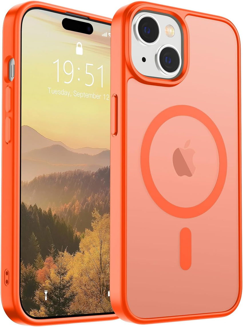 SUPFINE Magnetic for iPhone 14 Case & iPhone 13 Case (Compatible with MagSafe)(Military Grade Drop Protection) Translucent Matte Shockproof Phone Cover,Black - 7DAY'S
