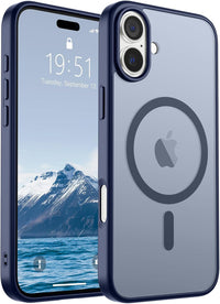 SUPFINE Magnetic for iPhone 14 Case & iPhone 13 Case (Compatible with MagSafe)(Military Grade Drop Protection) Translucent Matte Shockproof Phone Cover,Black - 7DAY'S