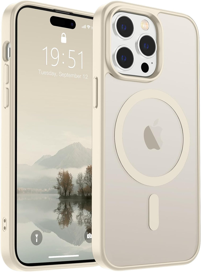 SUPFINE Magnetic for iPhone 14 Case & iPhone 13 Case (Compatible with MagSafe)(Military Grade Drop Protection) Translucent Matte Shockproof Phone Cover,Black - 7DAY'S