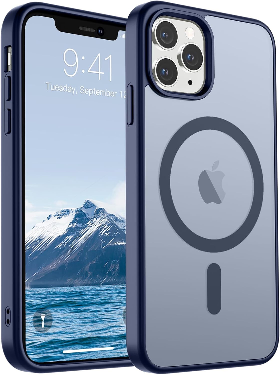 SUPFINE Magnetic for iPhone 14 Case & iPhone 13 Case (Compatible with MagSafe)(Military Grade Drop Protection) Translucent Matte Shockproof Phone Cover,Black - 7DAY'S