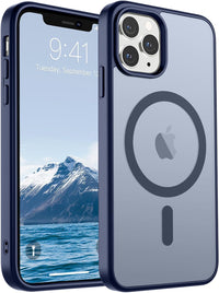 SUPFINE Magnetic for iPhone 14 Case & iPhone 13 Case (Compatible with MagSafe)(Military Grade Drop Protection) Translucent Matte Shockproof Phone Cover,Black - 7DAY'S