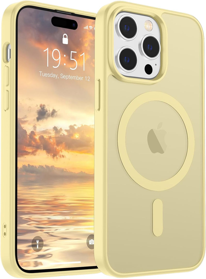 SUPFINE Magnetic for iPhone 14 Case & iPhone 13 Case (Compatible with MagSafe)(Military Grade Drop Protection) Translucent Matte Shockproof Phone Cover,Black - 7DAY'S