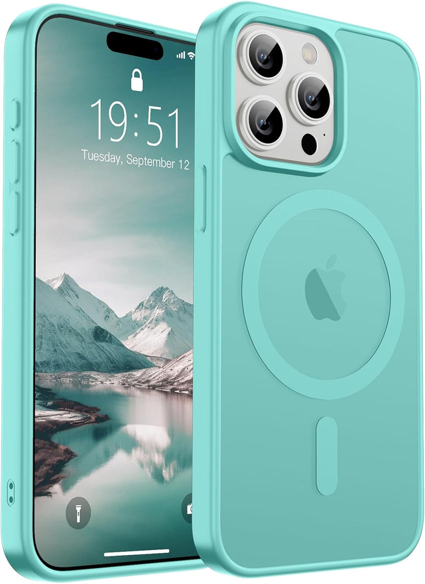 SUPFINE Magnetic for iPhone 14 Case & iPhone 13 Case (Compatible with MagSafe)(Military Grade Drop Protection) Translucent Matte Shockproof Phone Cover,Black - 7DAY'S