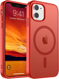 SUPFINE Magnetic for iPhone 14 Case & iPhone 13 Case (Compatible with MagSafe)(Military Grade Drop Protection) Translucent Matte Shockproof Phone Cover,Black - 7DAY'S