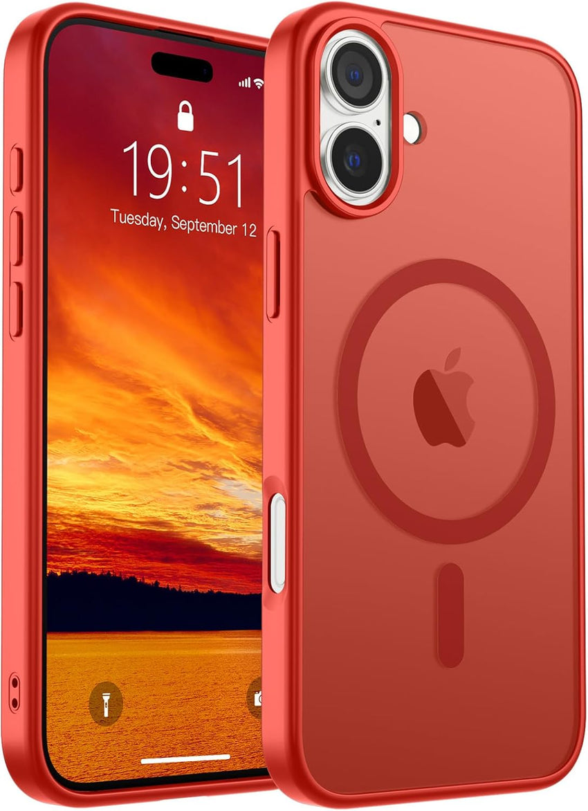 SUPFINE Magnetic for iPhone 14 Case & iPhone 13 Case (Compatible with MagSafe)(Military Grade Drop Protection) Translucent Matte Shockproof Phone Cover,Black - 7DAY'S
