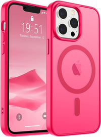 SUPFINE Magnetic for iPhone 14 Case & iPhone 13 Case (Compatible with MagSafe)(Military Grade Drop Protection) Translucent Matte Shockproof Phone Cover,Black - 7DAY'S