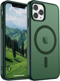SUPFINE Magnetic for iPhone 14 Case & iPhone 13 Case (Compatible with MagSafe)(Military Grade Drop Protection) Translucent Matte Shockproof Phone Cover,Black - 7DAY'S
