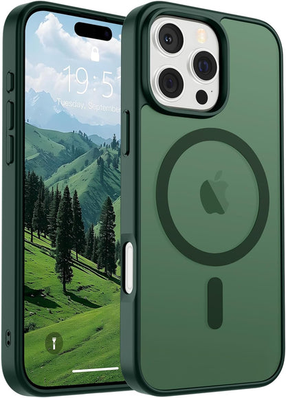SUPFINE Magnetic for iPhone 14 Case & iPhone 13 Case (Compatible with MagSafe)(Military Grade Drop Protection) Translucent Matte Shockproof Phone Cover,Black - 7DAY'S
