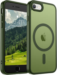 SUPFINE Magnetic for iPhone 14 Case & iPhone 13 Case (Compatible with MagSafe)(Military Grade Drop Protection) Translucent Matte Shockproof Phone Cover,Black - 7DAY'S