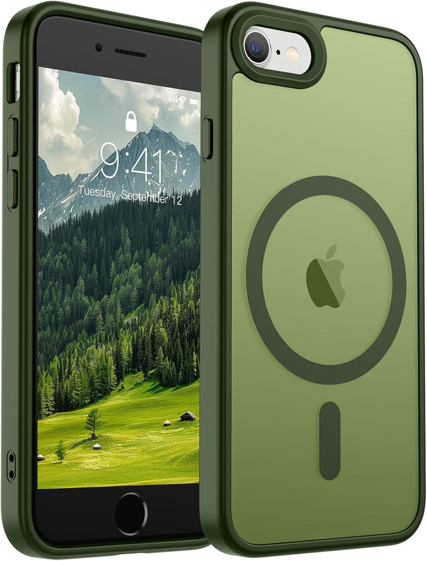 SUPFINE Magnetic for iPhone 14 Case & iPhone 13 Case (Compatible with MagSafe)(Military Grade Drop Protection) Translucent Matte Shockproof Phone Cover,Black - 7DAY'S