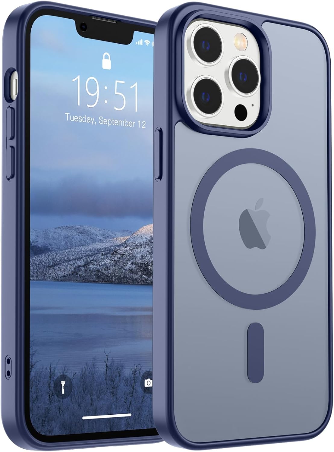 SUPFINE Magnetic for iPhone 14 Case & iPhone 13 Case (Compatible with MagSafe)(Military Grade Drop Protection) Translucent Matte Shockproof Phone Cover,Black - 7DAY'S