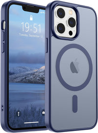 SUPFINE Magnetic for iPhone 14 Case & iPhone 13 Case (Compatible with MagSafe)(Military Grade Drop Protection) Translucent Matte Shockproof Phone Cover,Black - 7DAY'S