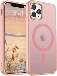 SUPFINE Magnetic for iPhone 14 Case & iPhone 13 Case (Compatible with MagSafe)(Military Grade Drop Protection) Translucent Matte Shockproof Phone Cover,Black - 7DAY'S