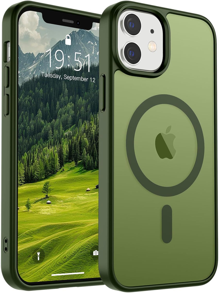SUPFINE Magnetic for iPhone 14 Case & iPhone 13 Case (Compatible with MagSafe)(Military Grade Drop Protection) Translucent Matte Shockproof Phone Cover,Black - 7DAY'S