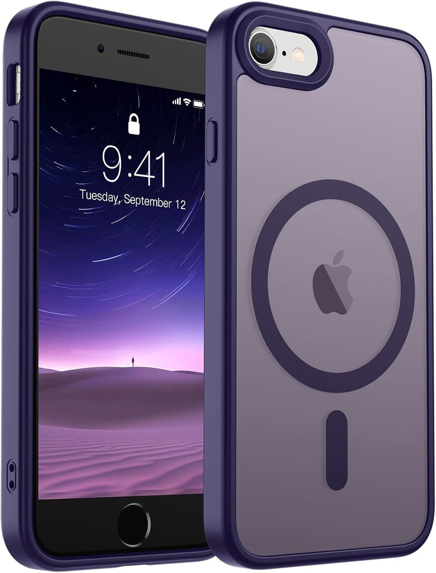 SUPFINE Magnetic for iPhone 14 Case & iPhone 13 Case (Compatible with MagSafe)(Military Grade Drop Protection) Translucent Matte Shockproof Phone Cover,Black - 7DAY'S