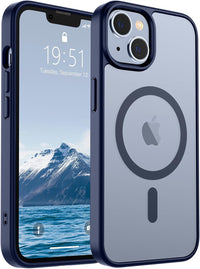 SUPFINE Magnetic for iPhone 14 Case & iPhone 13 Case (Compatible with MagSafe)(Military Grade Drop Protection) Translucent Matte Shockproof Phone Cover,Black - 7DAY'S