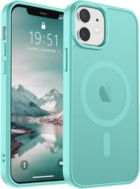 SUPFINE Magnetic for iPhone 14 Case & iPhone 13 Case (Compatible with MagSafe)(Military Grade Drop Protection) Translucent Matte Shockproof Phone Cover,Black - 7DAY'S