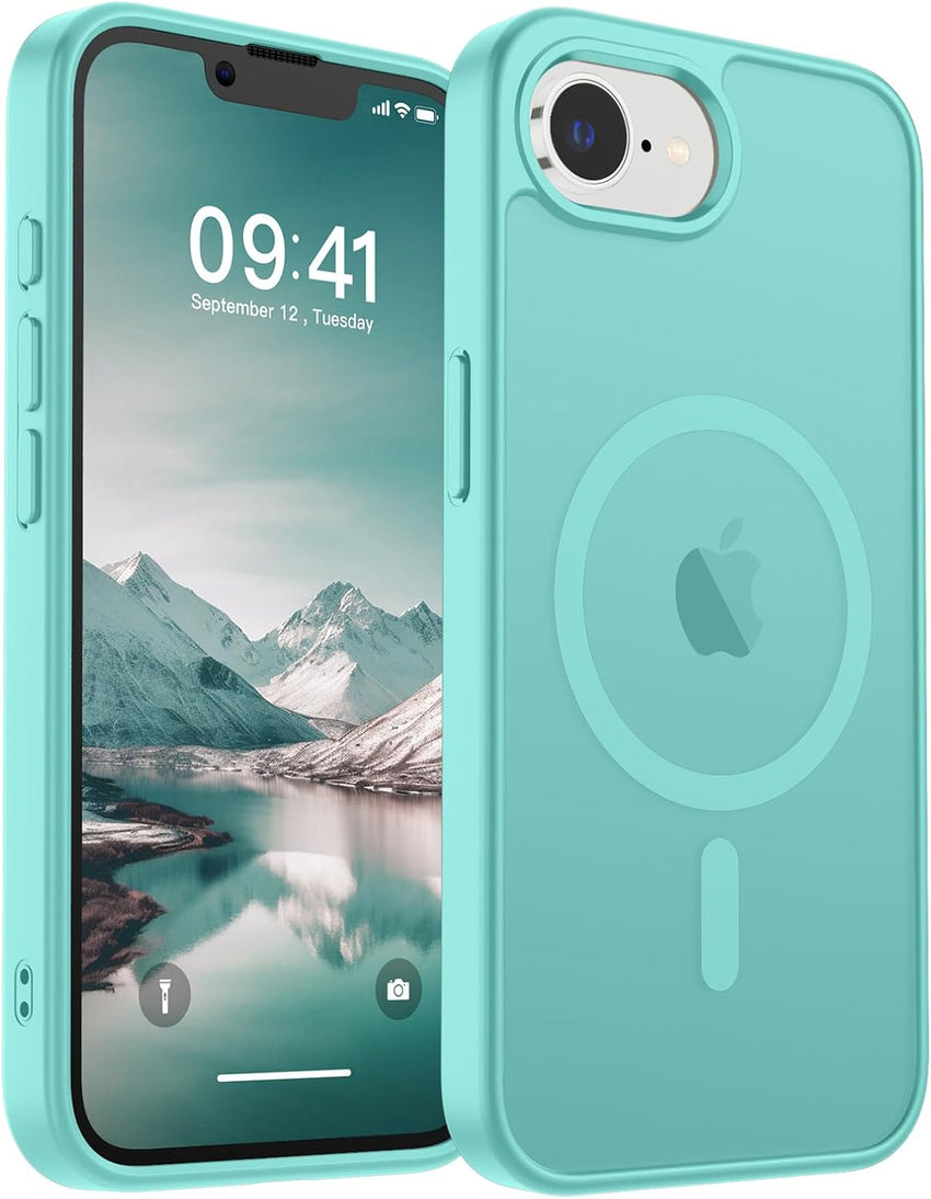 SUPFINE Magnetic for iPhone 14 Case & iPhone 13 Case (Compatible with MagSafe)(Military Grade Drop Protection) Translucent Matte Shockproof Phone Cover,Black - 7DAY'S