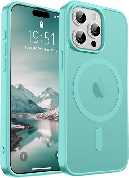 SUPFINE Magnetic for iPhone 14 Case & iPhone 13 Case (Compatible with MagSafe)(Military Grade Drop Protection) Translucent Matte Shockproof Phone Cover,Black - 7DAY'S