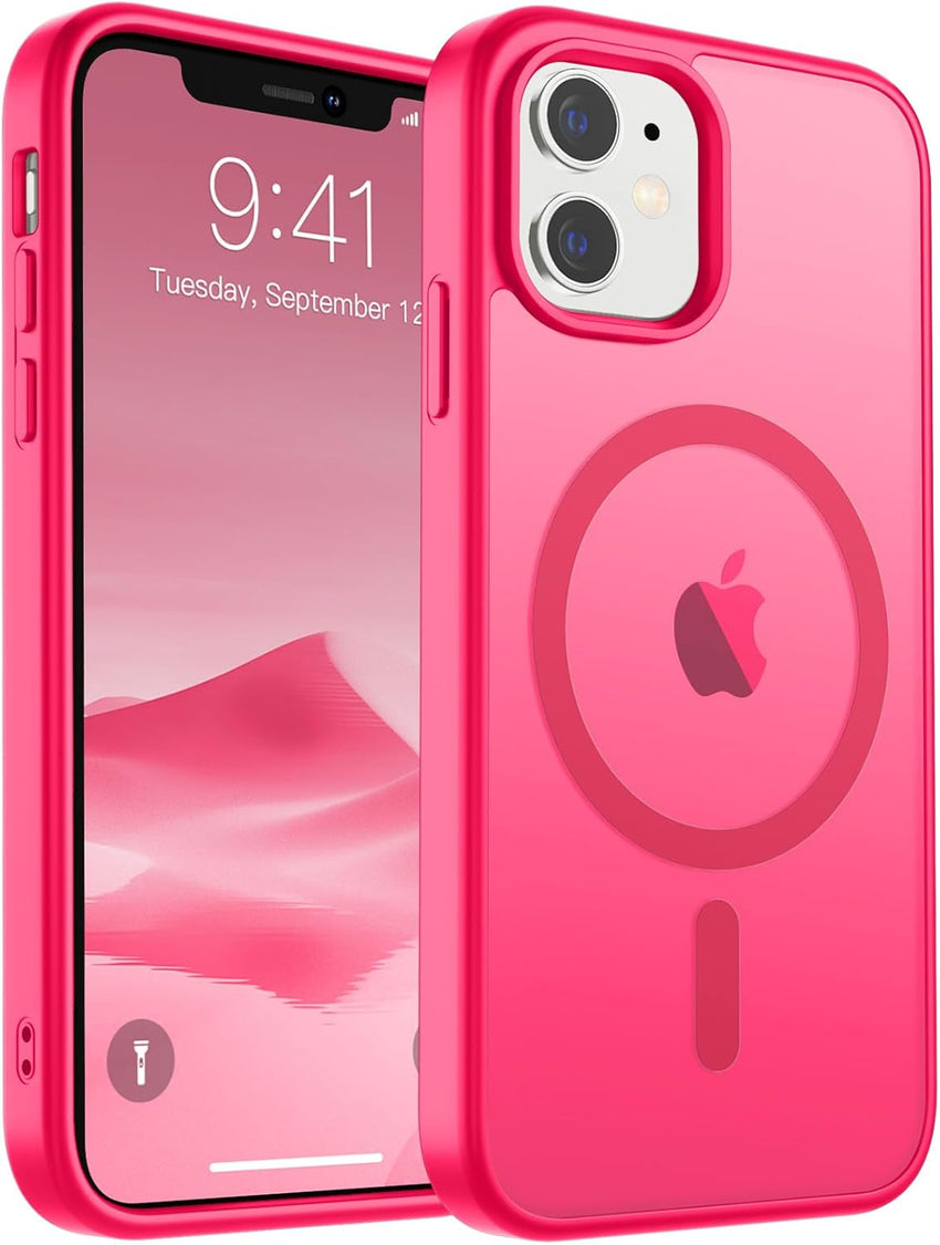 SUPFINE Magnetic for iPhone 14 Case & iPhone 13 Case (Compatible with MagSafe)(Military Grade Drop Protection) Translucent Matte Shockproof Phone Cover,Black - 7DAY'S