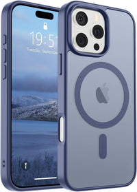SUPFINE Magnetic for iPhone 14 Case & iPhone 13 Case (Compatible with MagSafe)(Military Grade Drop Protection) Translucent Matte Shockproof Phone Cover,Black - 7DAY'S